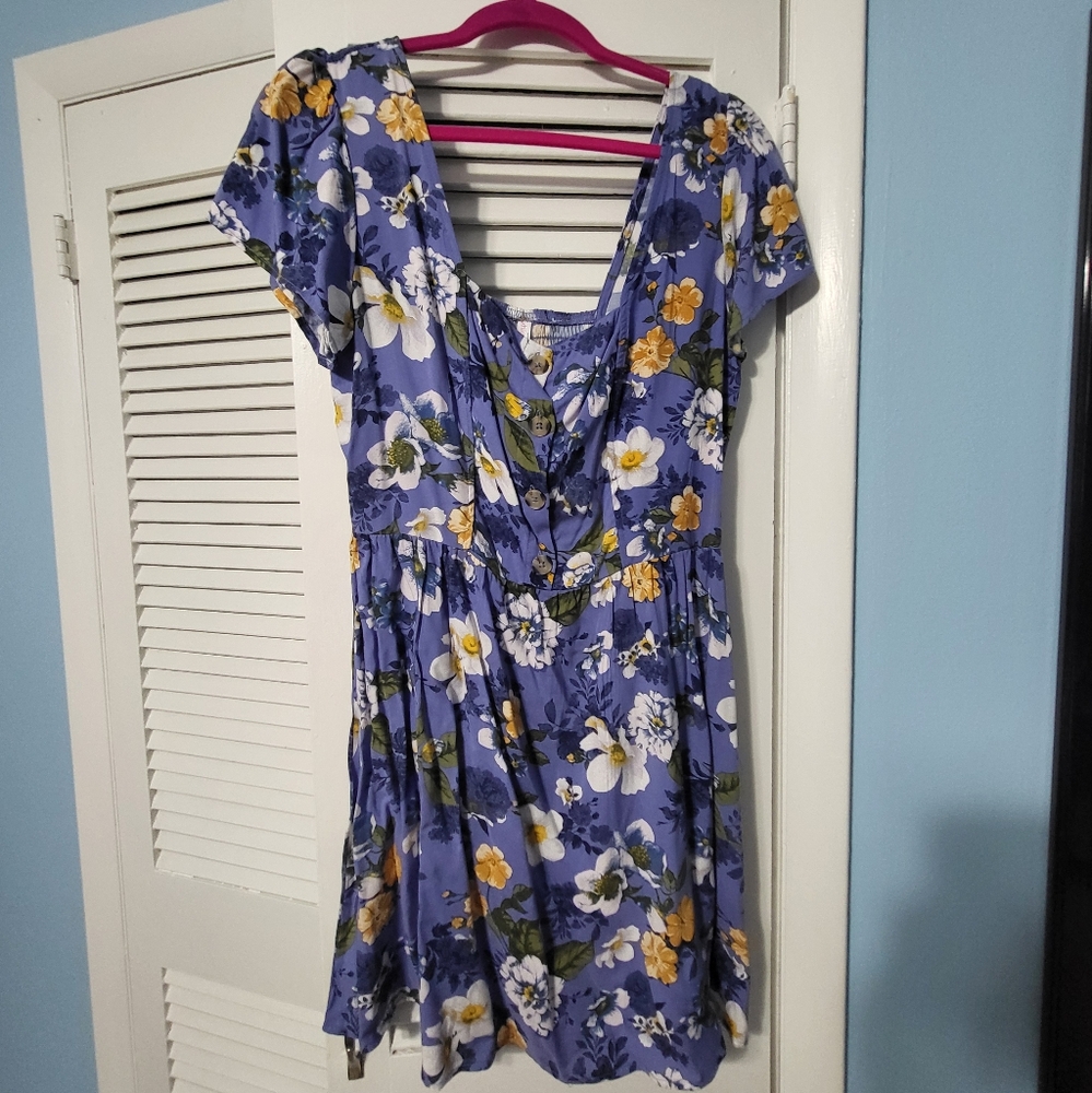 Xhilaration Blue Floral Dress